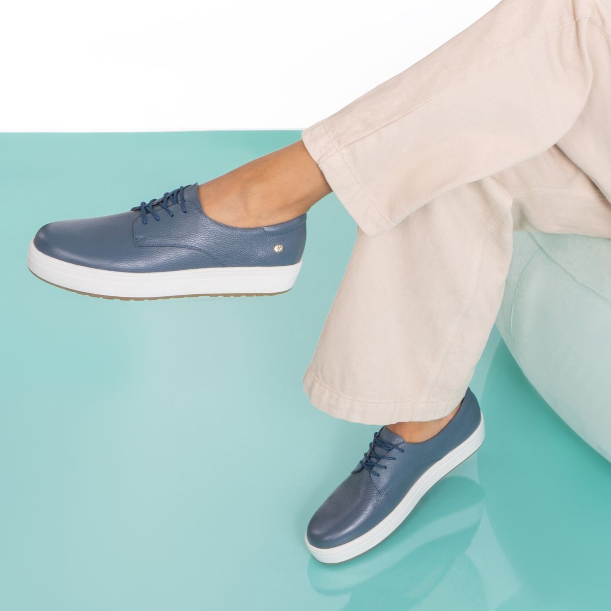 VIALE - Zapato Oxford Casual WIL-2433 Acero Viale Cuero