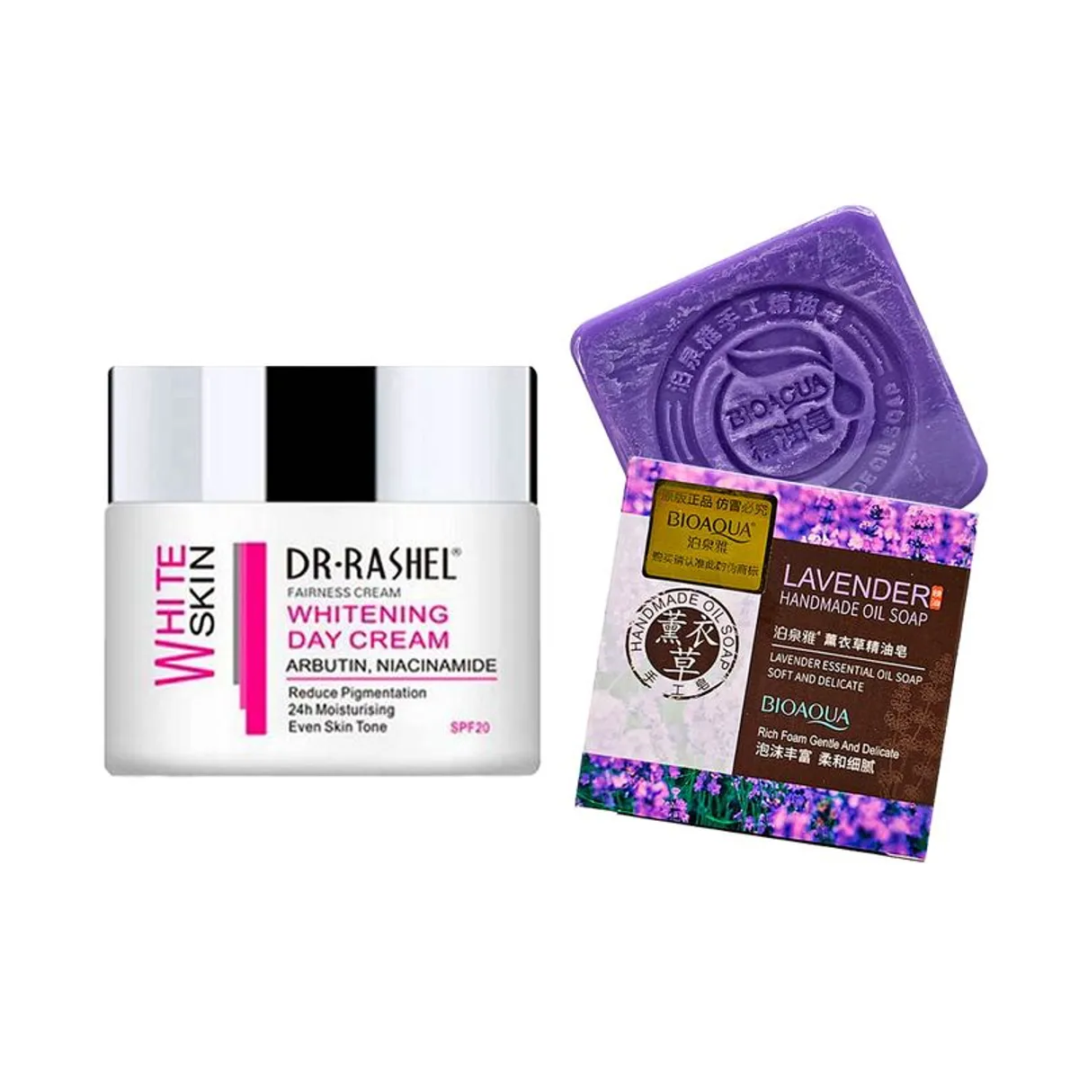 GENERICO - Crema Facial Blanqueadora de Dia + Jabón Natural de Lavanda