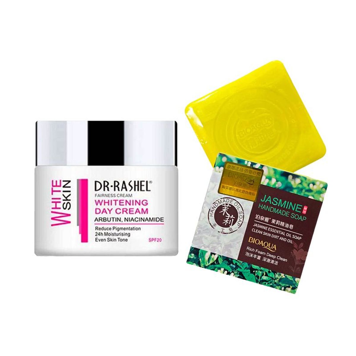 GENERICO - Crema Facial Blanqueadora de Dia + Jabón Natural de Jazmines