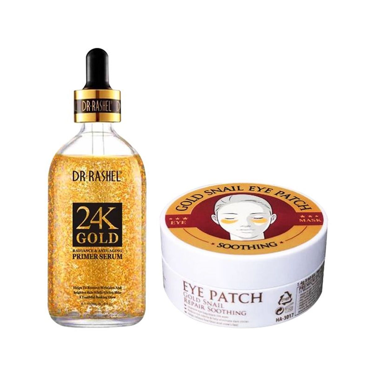 GENERICO - Suero Facial Antiarrugas 24k Oro + Mascarilla de Ojeras Gold