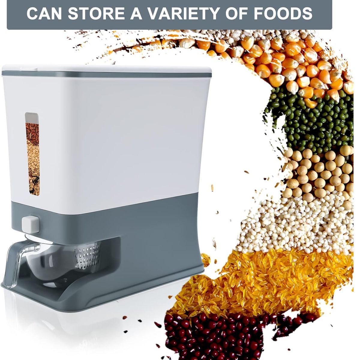 GENERICO - Dispensador de arroz automático para cocina color Gris