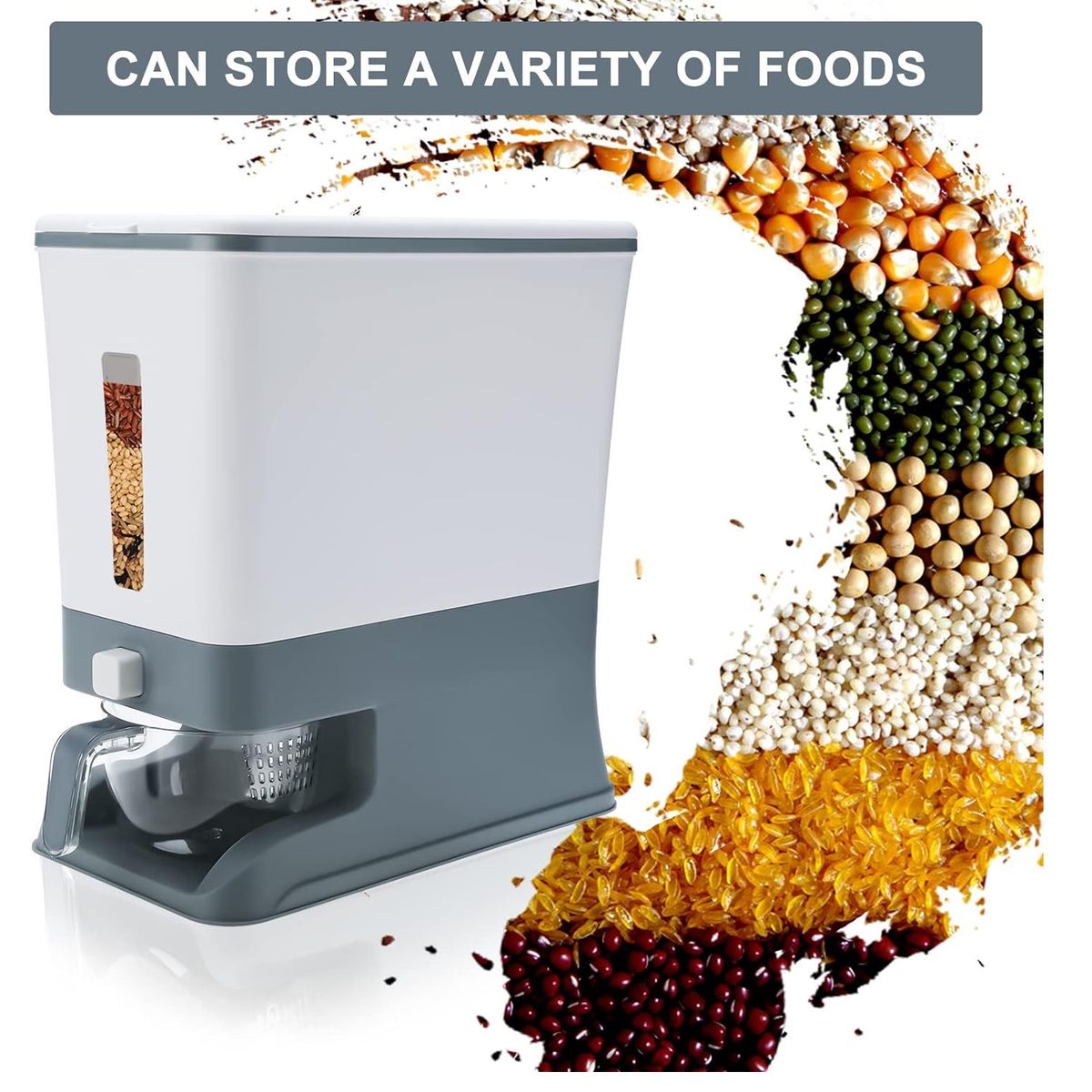 GENERICO - Dispensador de arroz automático para cocina color Gris