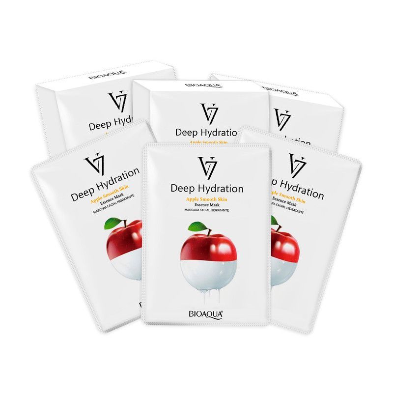BIOAQUA - Mascarilla Facial Esencia De Manzana 10Pcs Bioaqua 30Gr 3 Unidades