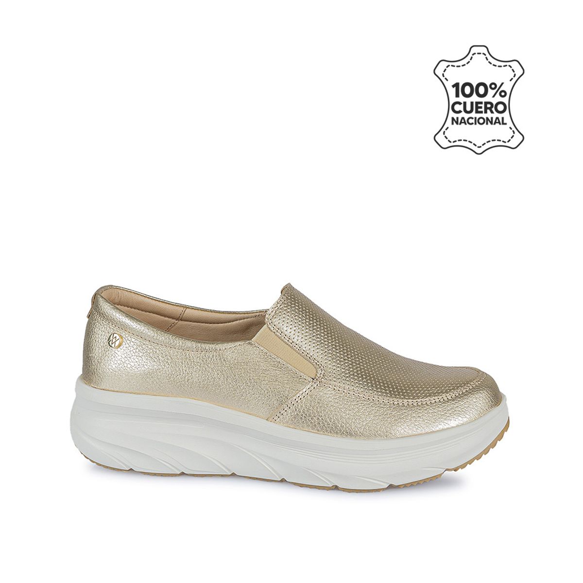 VIALE - Zapato Slip On Casual REC-2407 Dorado Viale Cuero