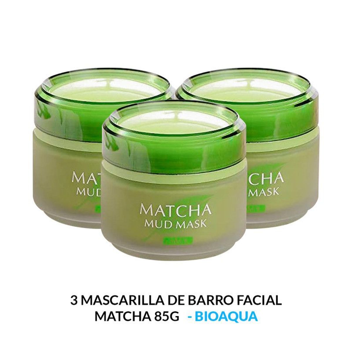 BIOAQUA - Mascarilla De Barro Facial Matcha Laikou 85Gr 3 Unidades