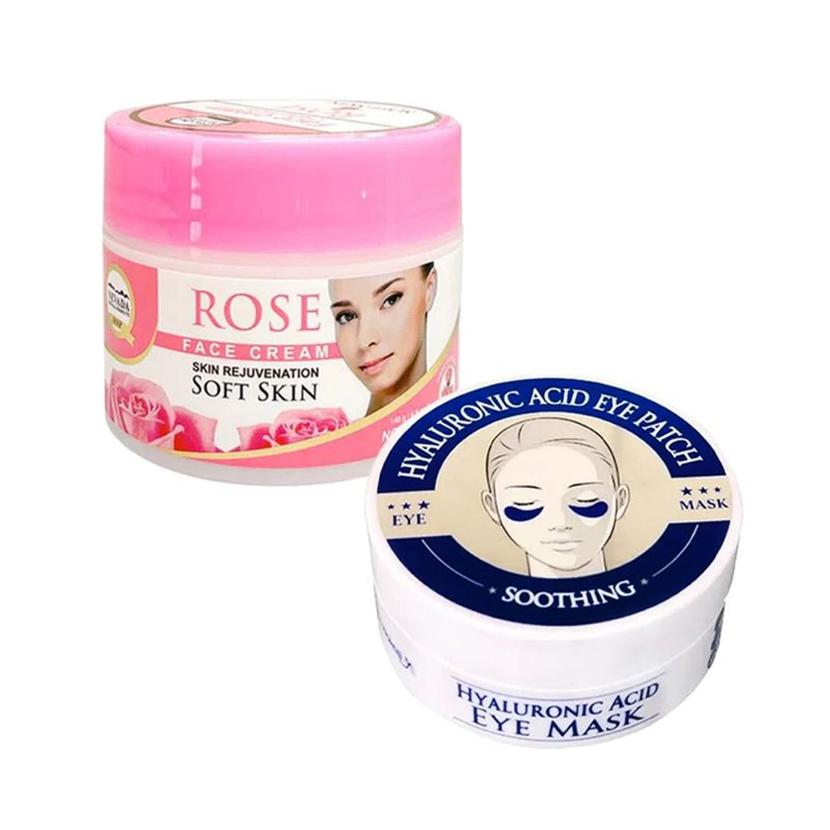 NEVADA NATURAL PRODUCTS - Crema facial extracto Rosa + Parches de Ojos Ácido Hialurónico