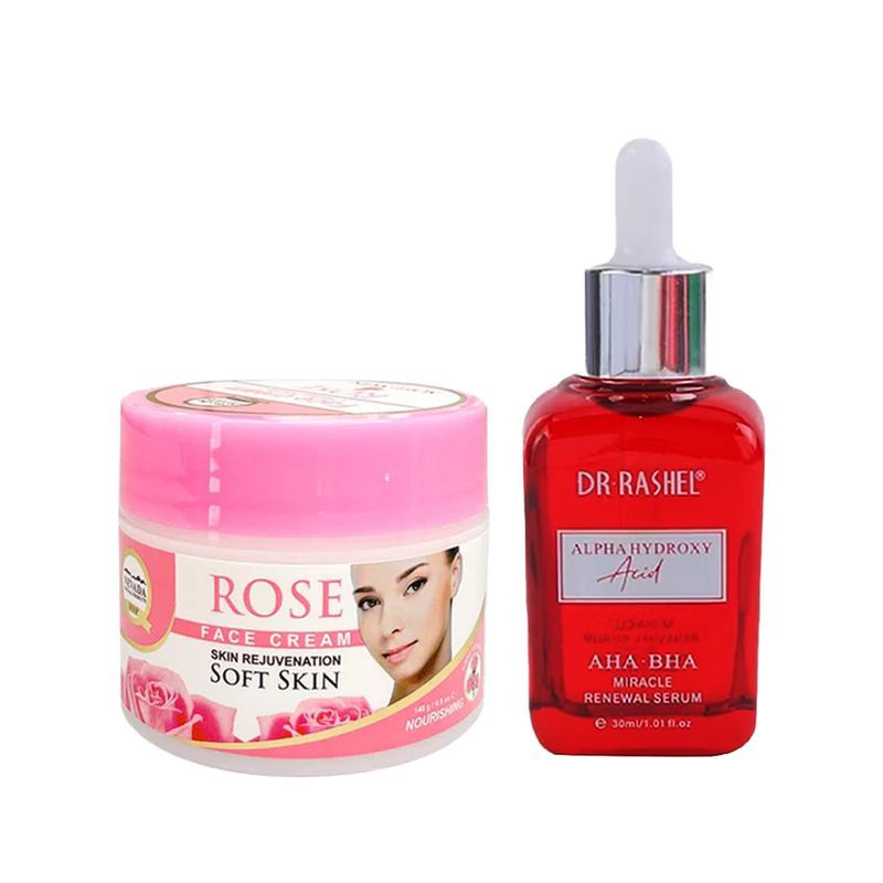 NEVADA NATURAL PRODUCTS - Crema facial extracto Rosa + Serum Alpha Hydroxy Acid AHA-BHA