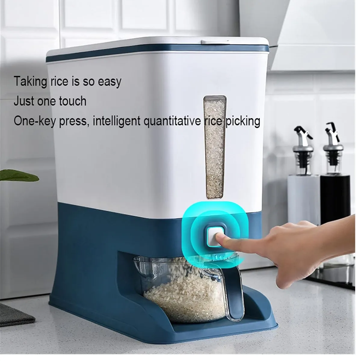 OEM - Dispensador de arroz automático para cocina color Azul