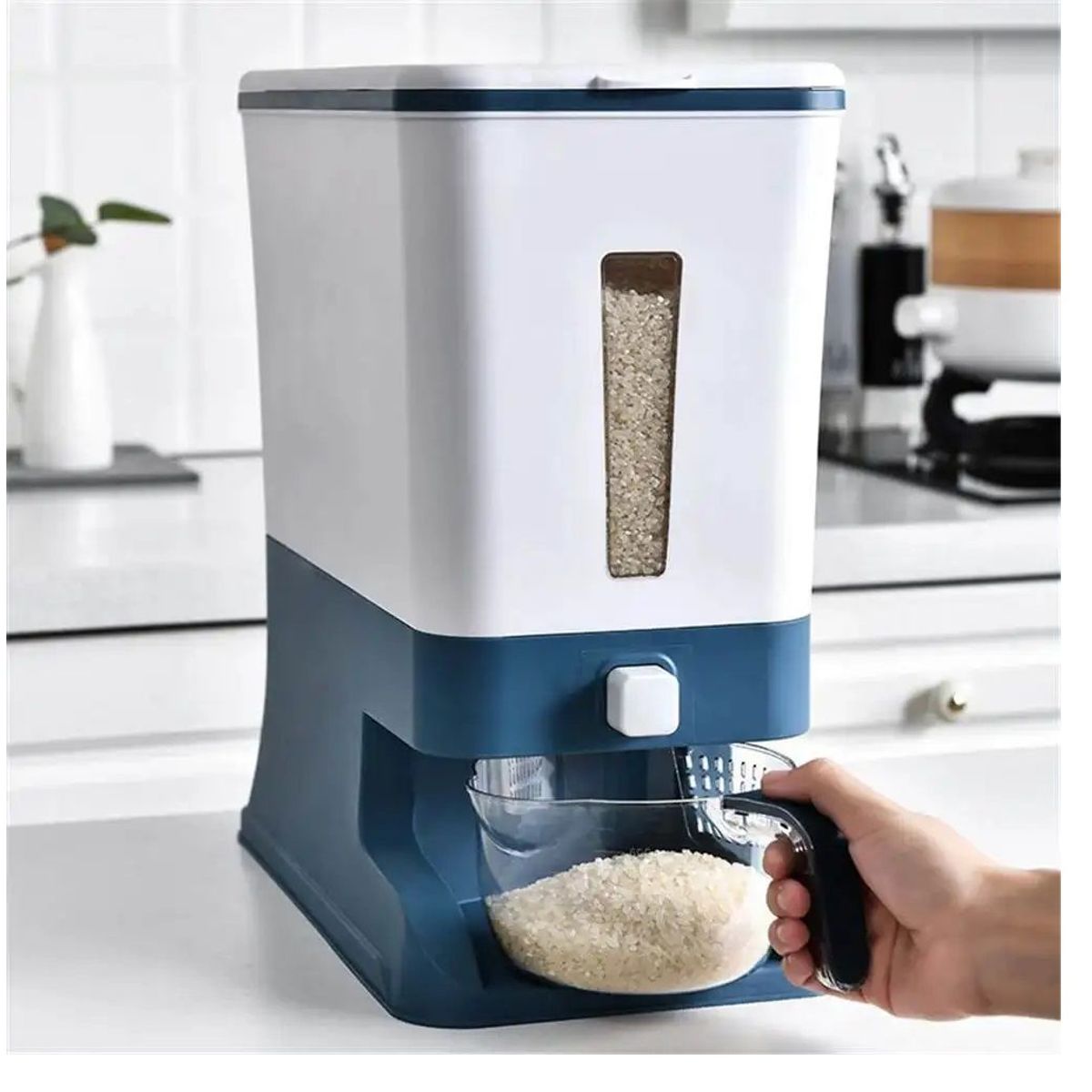 OEM - Dispensador de arroz automático para cocina color Azul