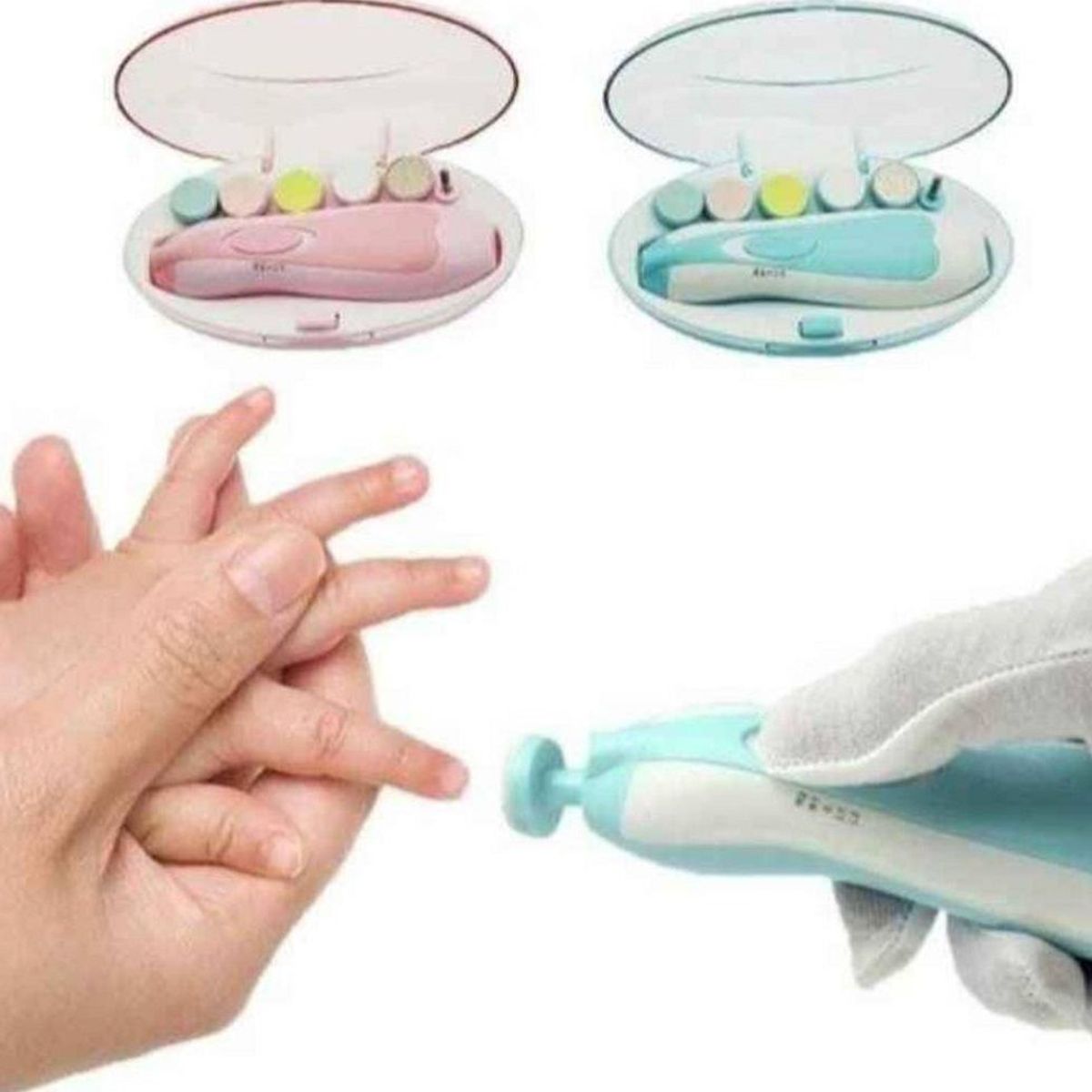 GENERICO - Corta Úñas Pulidor Manos Pies 6 Limas Electrico  Verde