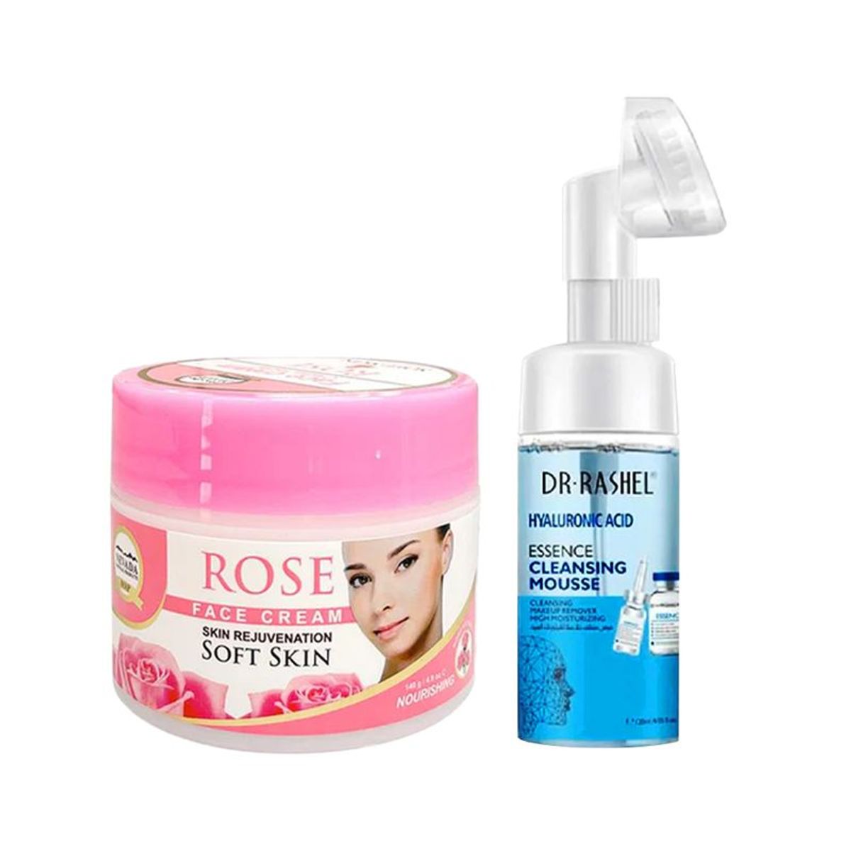 NEVADA NATURAL PRODUCTS - Crema facial extracto de Rosa + Limpiador Ácido Hialurónico