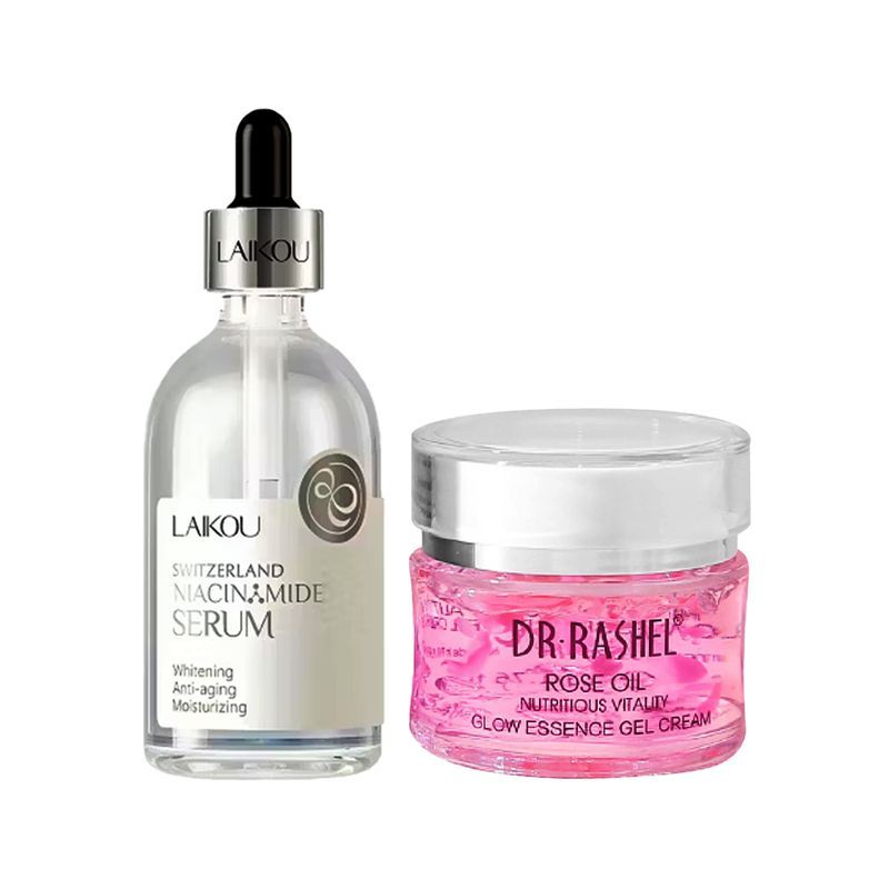 GENERICO - Serum Facial Niacinamida Antiacne +Crema Gel Esencia de Rosa