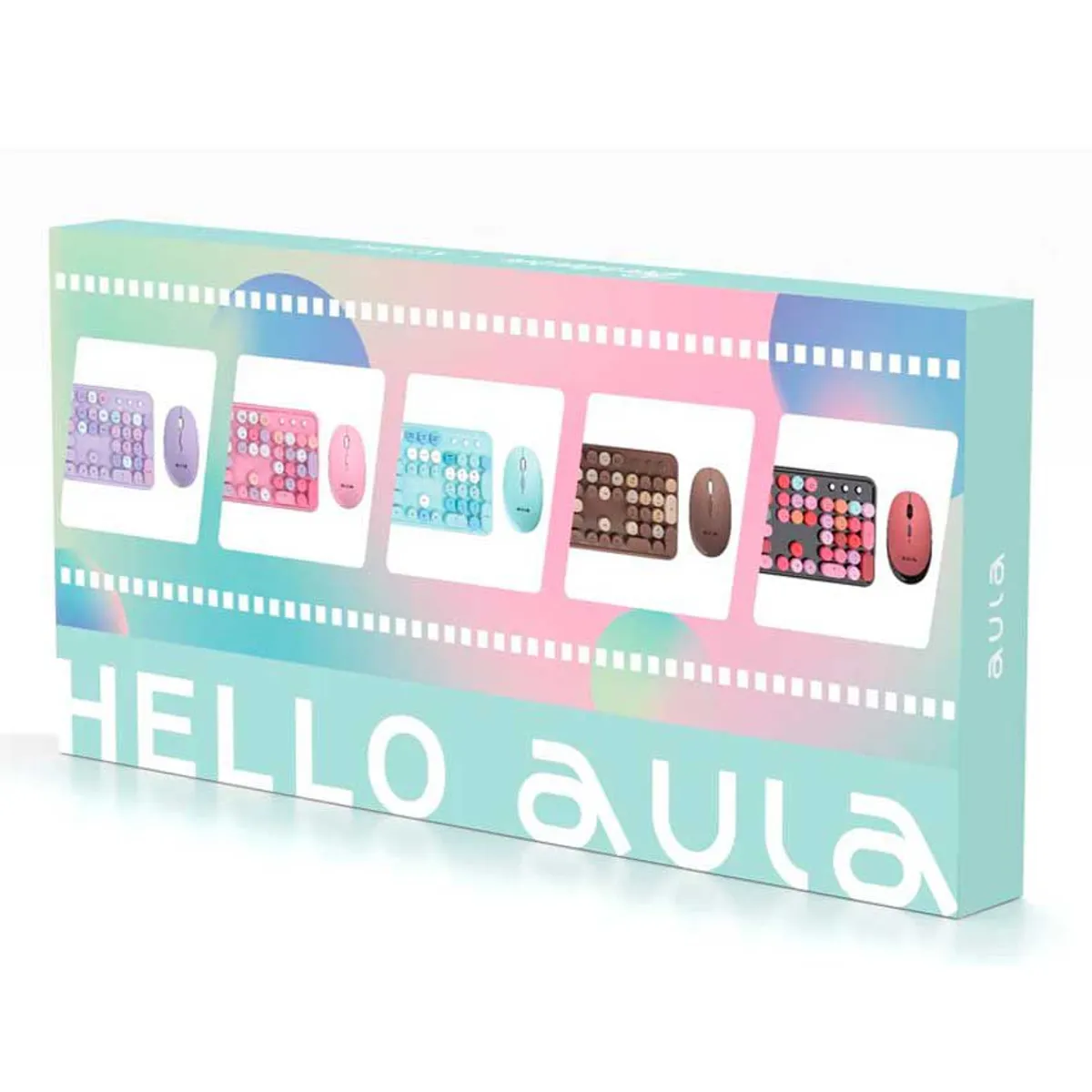 AULA - Combo Aula Ac306 Ingles Inalámbrico TECLADO + MOUSE AZUL