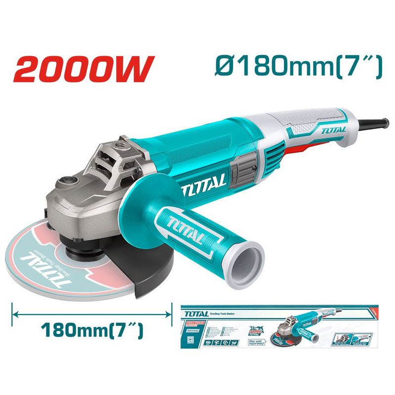 TOTAL TOOLS - AMOLADORA ANGULAR 7"  2000W 180MM M14 INDUSTRIAL TG12018026 TOTAL