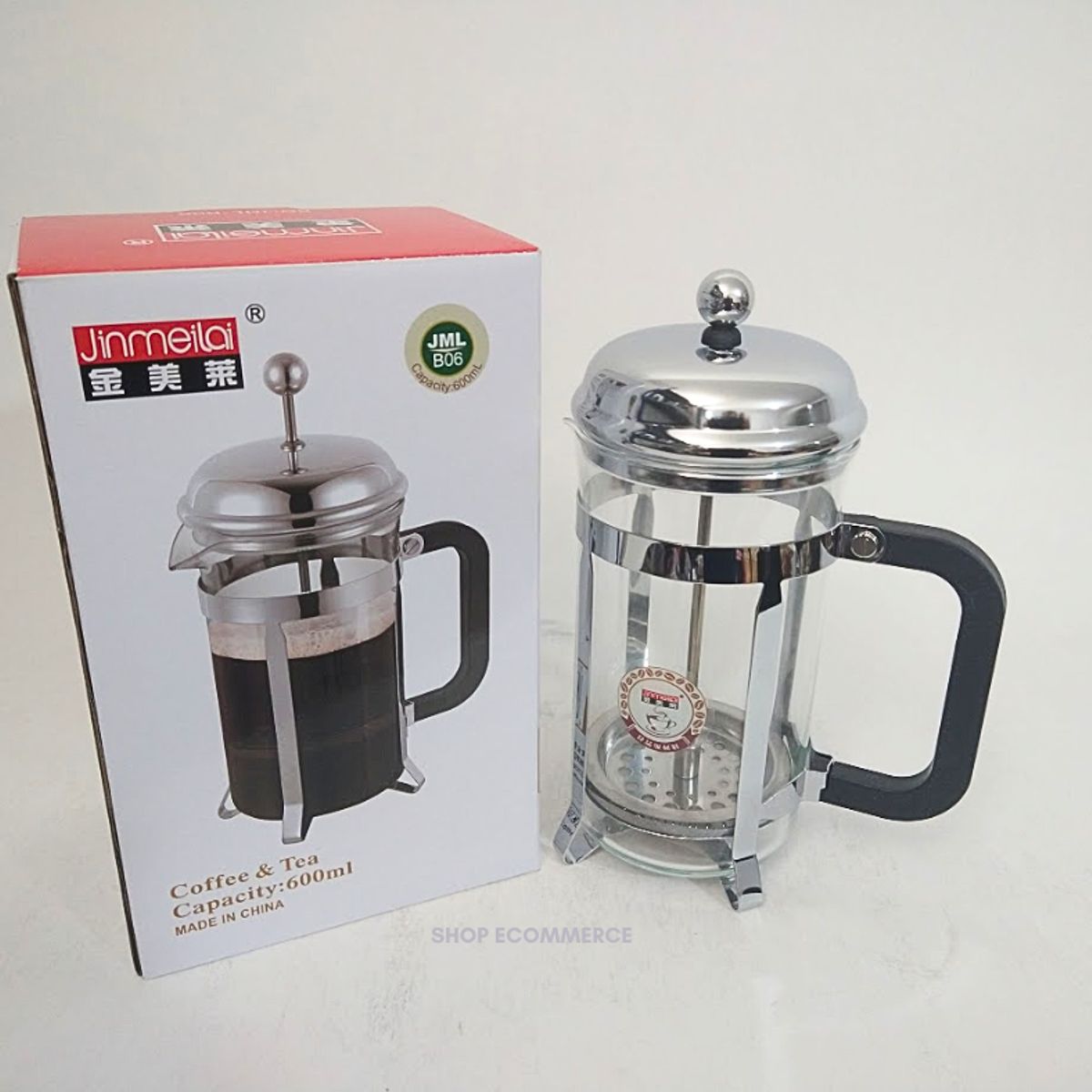 GENERICO - Cafetera prensa francesa plateada 600 ml
