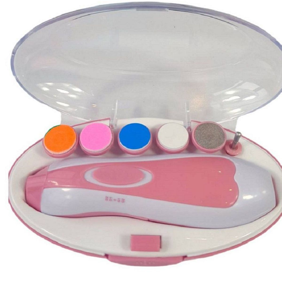 GENERICO - Corta Úñas Pulidor Manos Pies 6 Limas Electrico Rosado