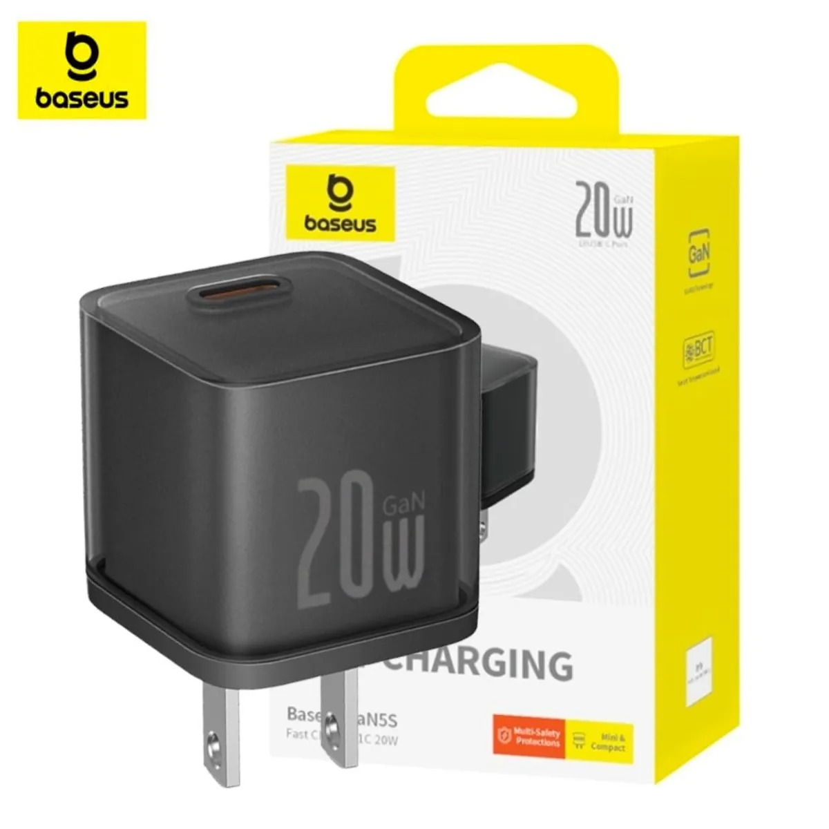 BASEUS - Cargador Carga Rápida Tipo C Baseus GaN5S 1C 20W