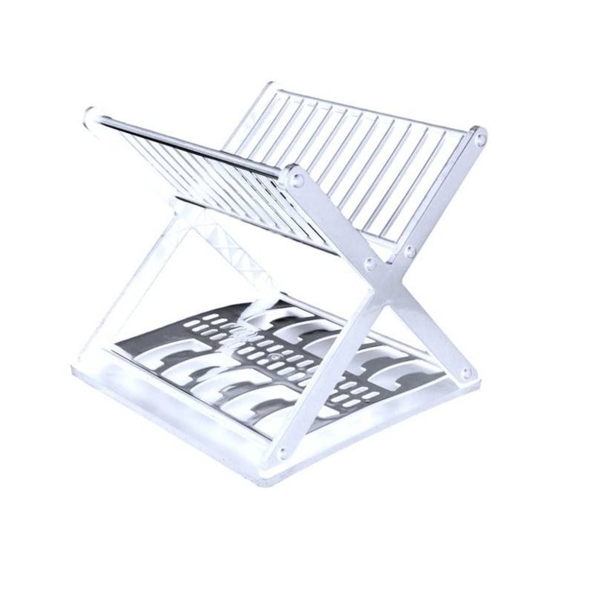 ABS - Escurridor De Platos Con Diseño En X Color BLANCO