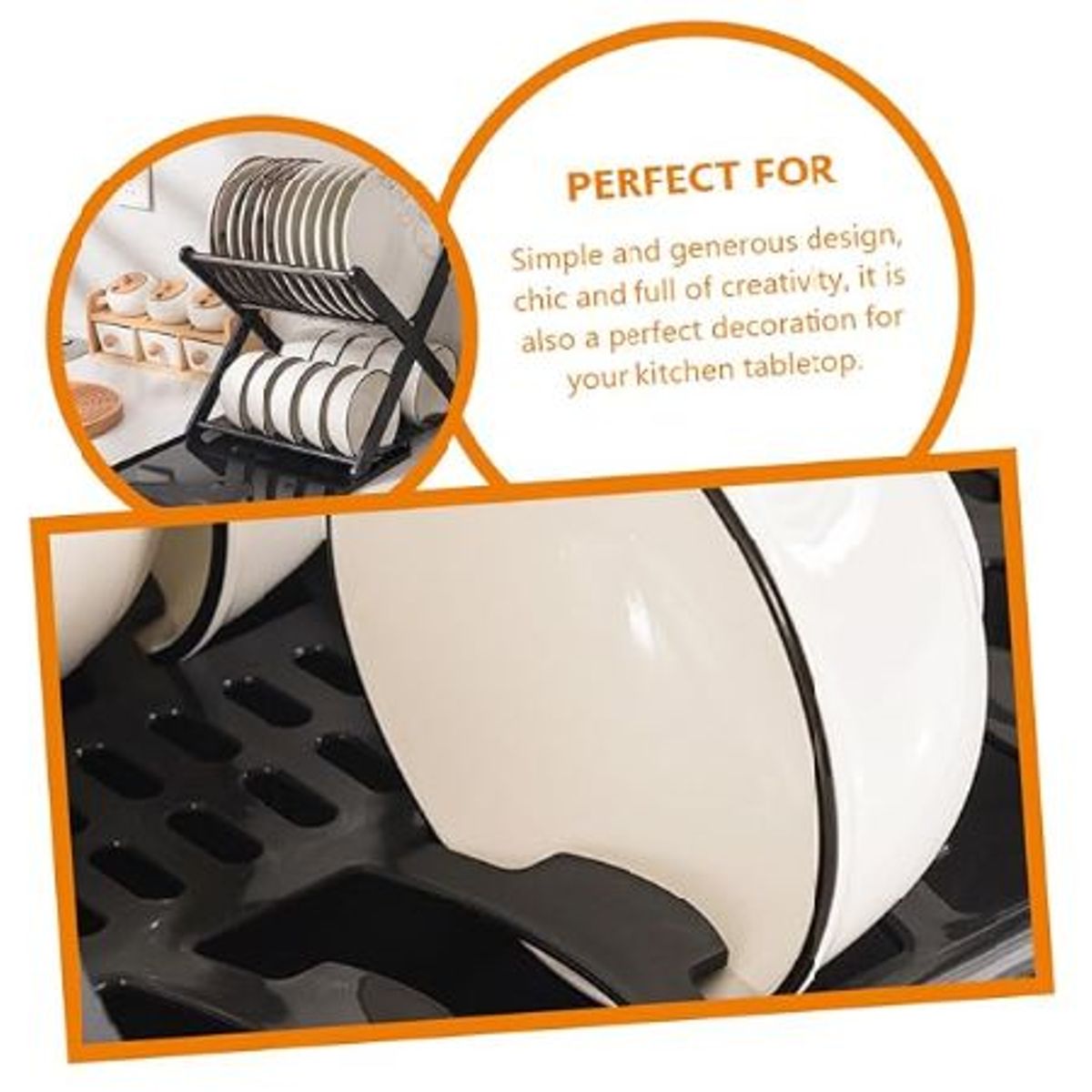 ABS - Escurridor De Platos Con Diseño En X Color NEGRO