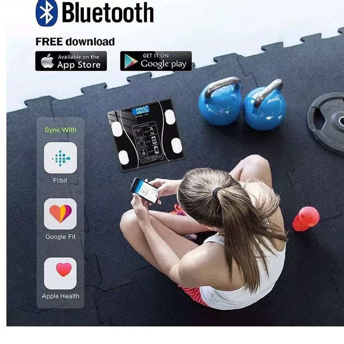 GENERICO - BALANZA INTELIGENTE RECARGABLE BLUETOOTH PESO 180 KG