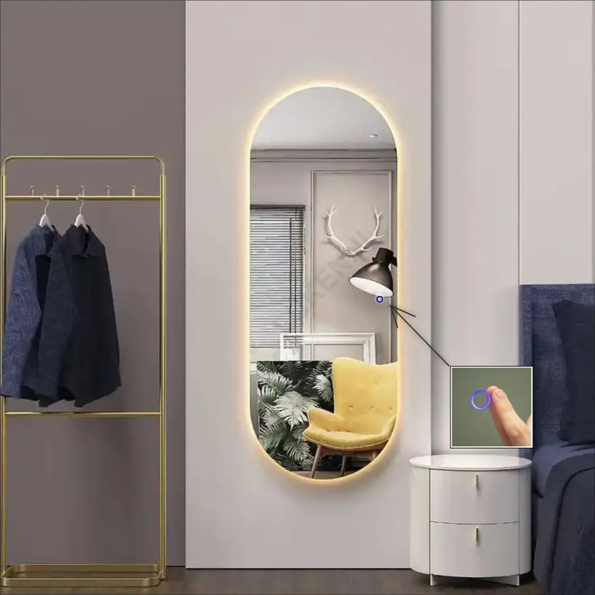 OEM - Espejo LED Cuerpo Entero 50x130 cm ROSSEN