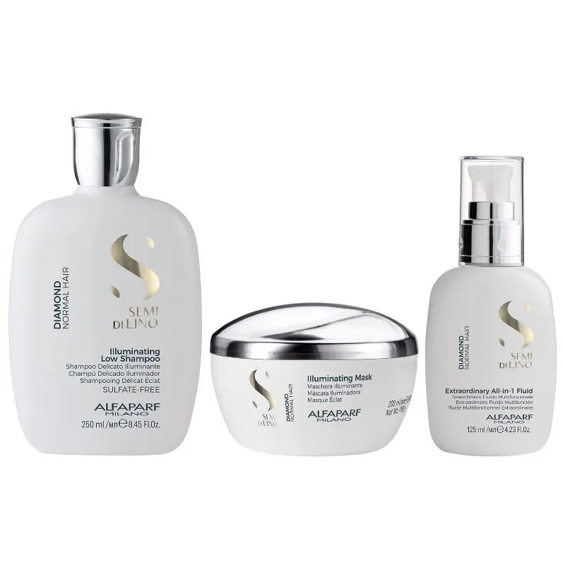 ALFAPARF MILANO - ALFAPARF Semi Di Lino - Pack Diamond Shampoo + Mascarilla + Fluid