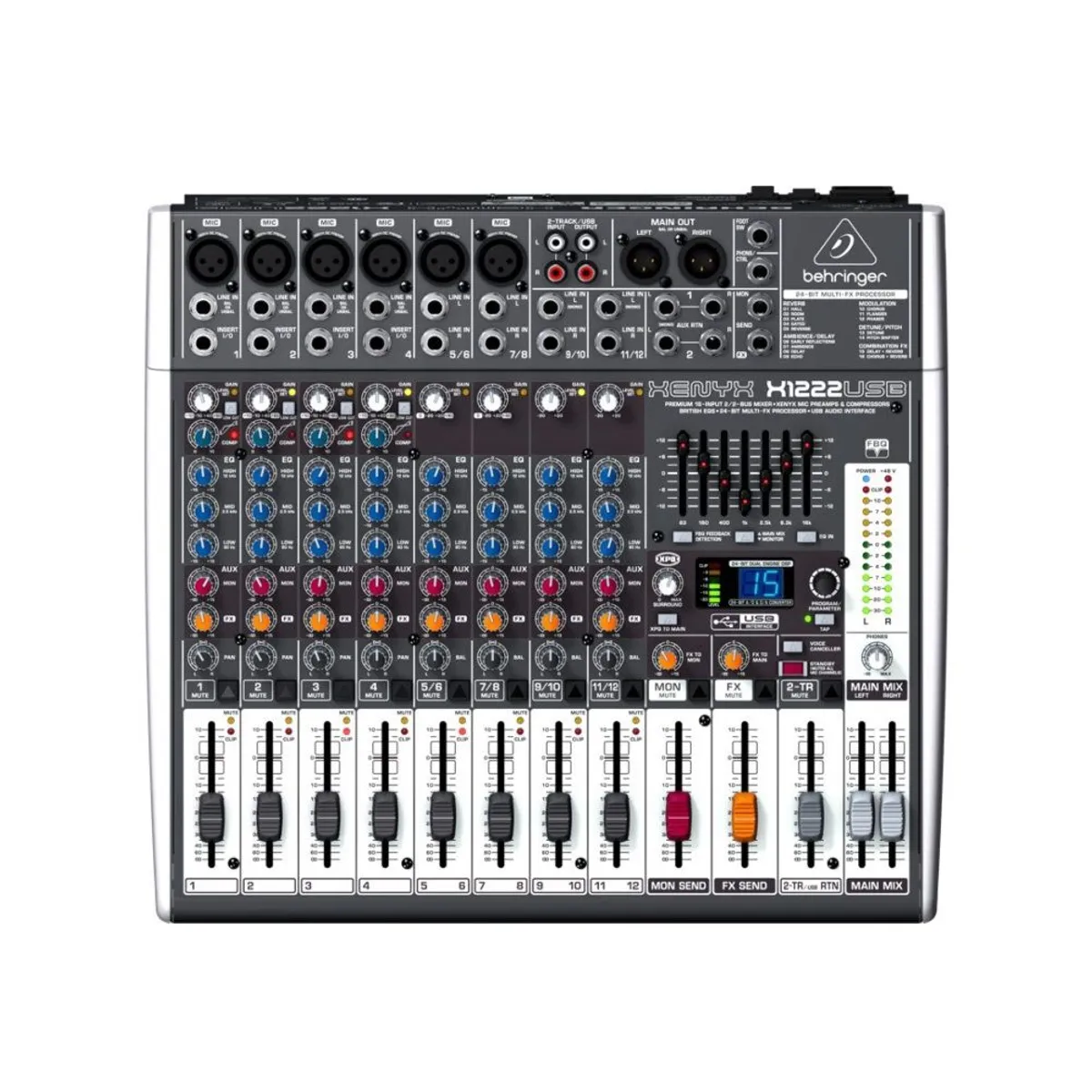 BEHRINGER - X1222USB Behringer - Mezclador con Interfaz Ecualizador y Efectos