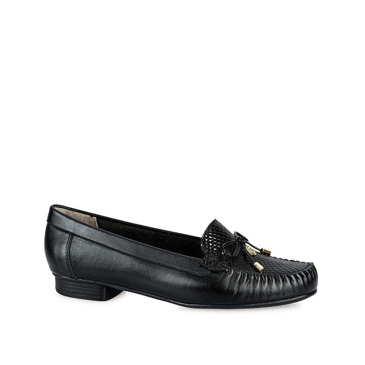 VIALE - Zapato Mocasín Casual DENI-2410 Negro Viale Cuero