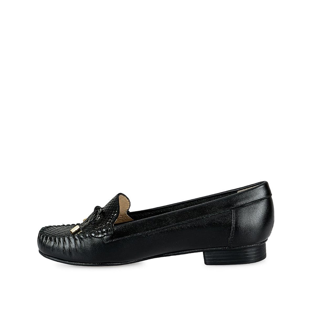 VIALE - Zapato Mocasín Casual DENI-2410 Negro Viale Cuero