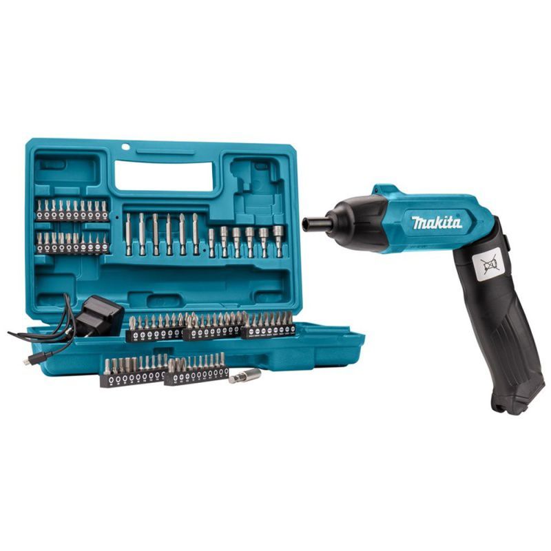 MAKITA - Atornillador 1/4'' Hex 3.6V 6Nm + 81 Accesorios Makita DF001DW