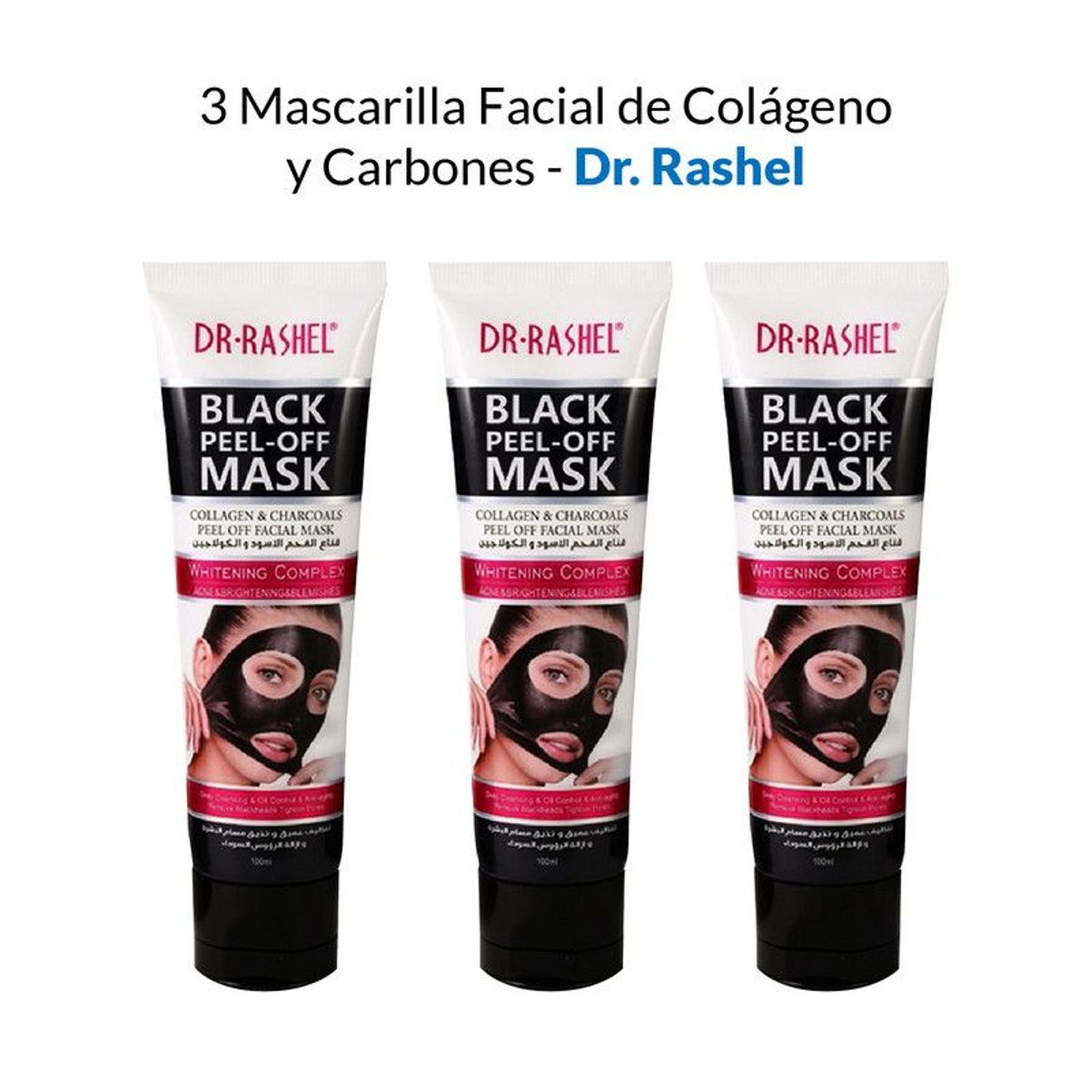GENERICO - Mascarilla Facial Colágeno Y Carbones Dr Rashel 100Gr 3 Unidades