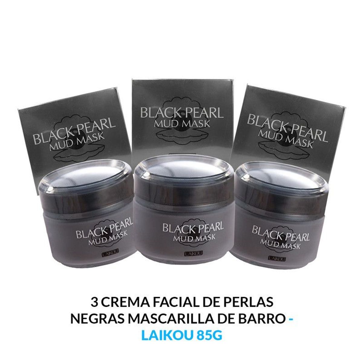 BIOAQUA - Crema Facial De Perlas Negras Mascarilla De Barro Laikou 85Gr 3 Uni
