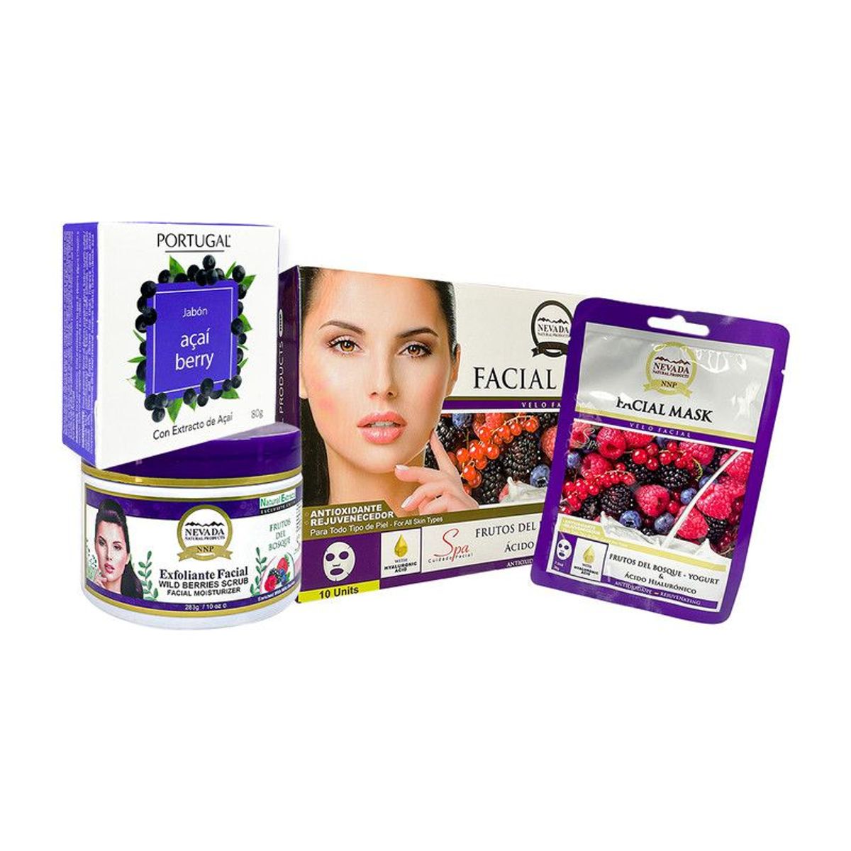 NEVADA NATURAL PRODUCTS - Combo Jabón Portugal + Exfoliante Facial+ Mascarilla Nevada