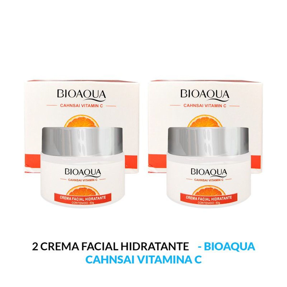 BIOAQUA - Crema Facial Hidratante Cahnsai Vitamina C 150Gr 2 Unidades