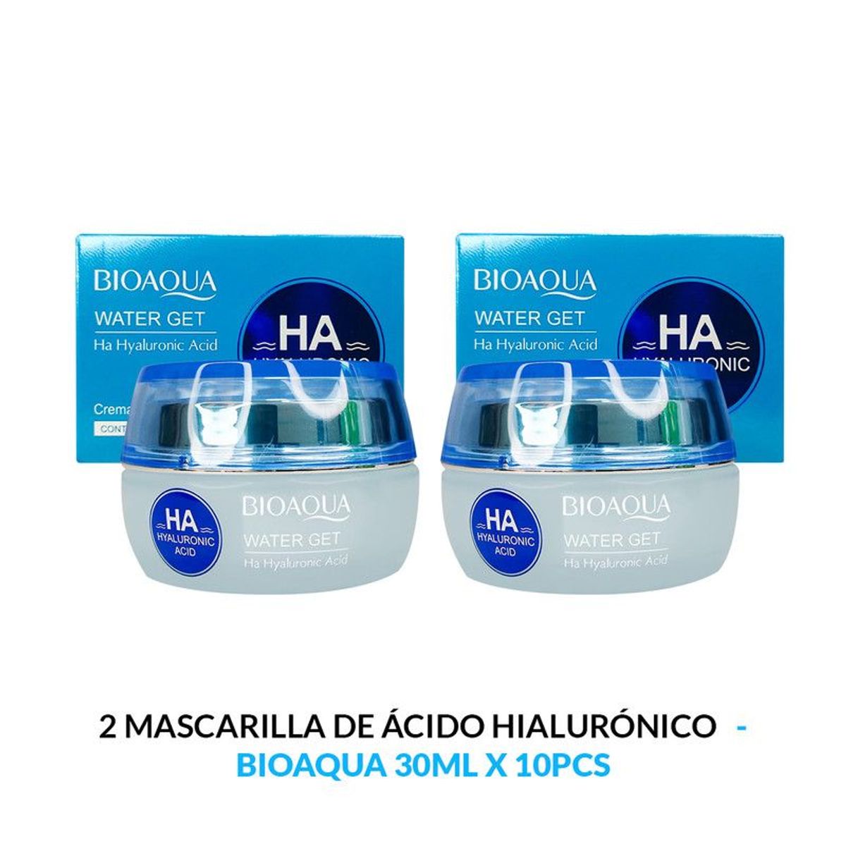 BIOAQUA - Water Get Ha Hyaluronic Acid Crema Facial Bioaqua 50Gr 2 Unidades