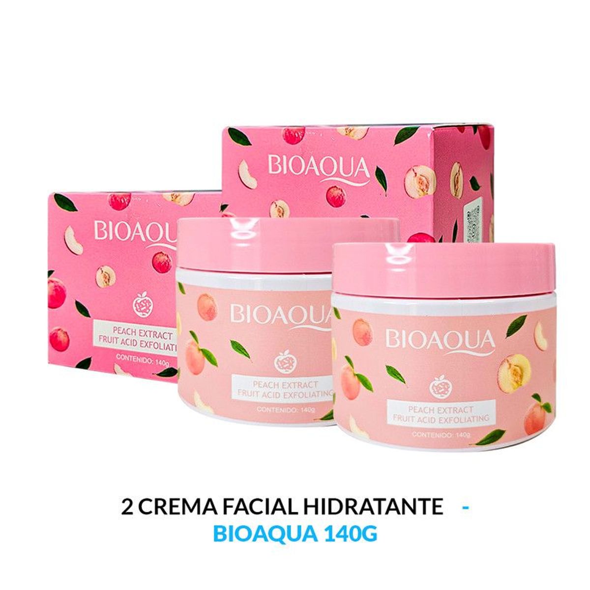 BIOAQUA - Exfoliante Ácido Fruta Extracto De Melocotón Bioaqua 140Gr 2 Unidades