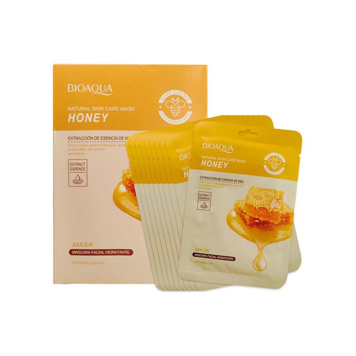 BIOAQUA - Mascarilla Natural De Miel 10Pcs Bioaqua 30Gr