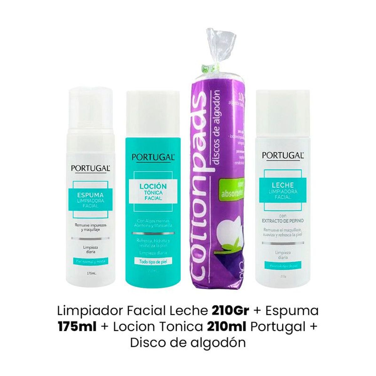 GENERICO - Kit Limpiador Facial Portugal + Disco de algodon