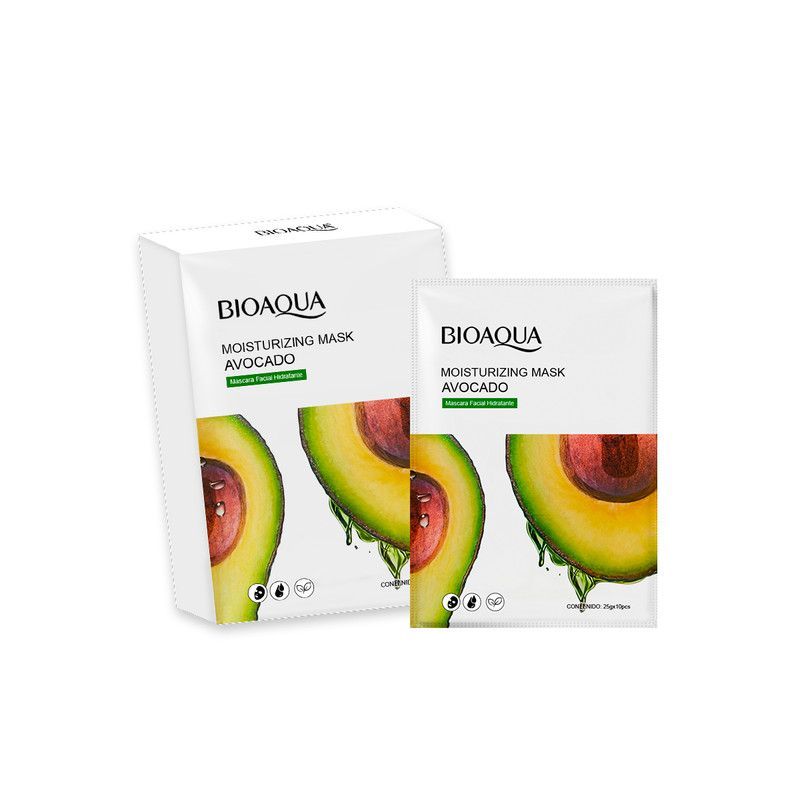 BIOAQUA - Mascarilla Facial Hidratante De Aguacate 10 Pcs Bioaqua 25Gr