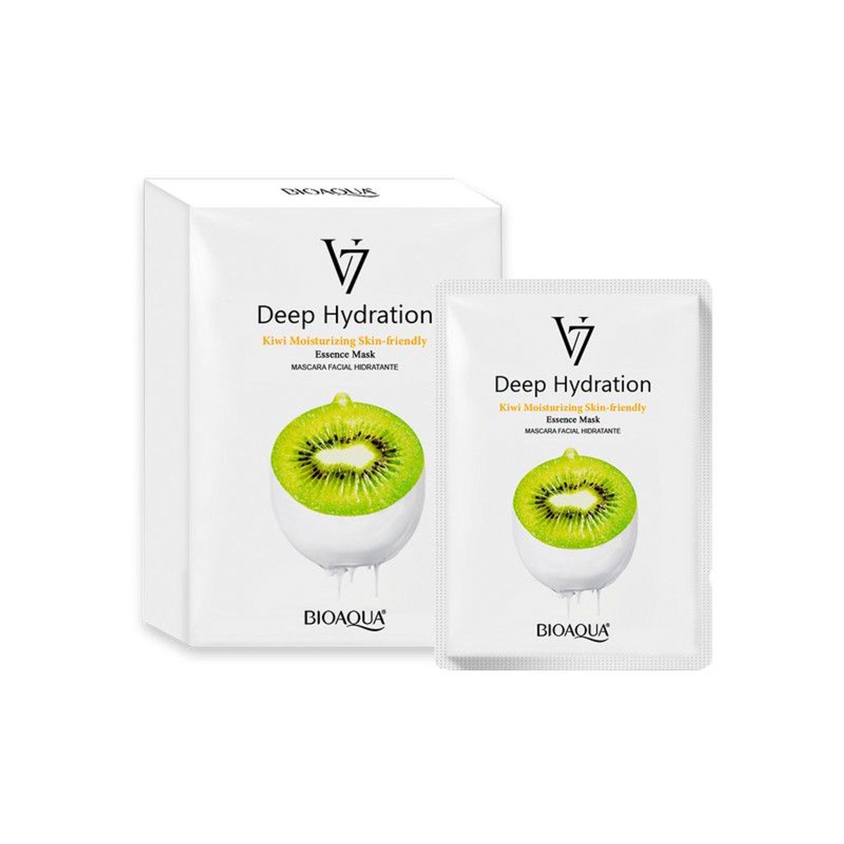 BIOAQUA - Mascarilla Facial Esencia De Kiwi Hidratación 10Pcs Bioaqua