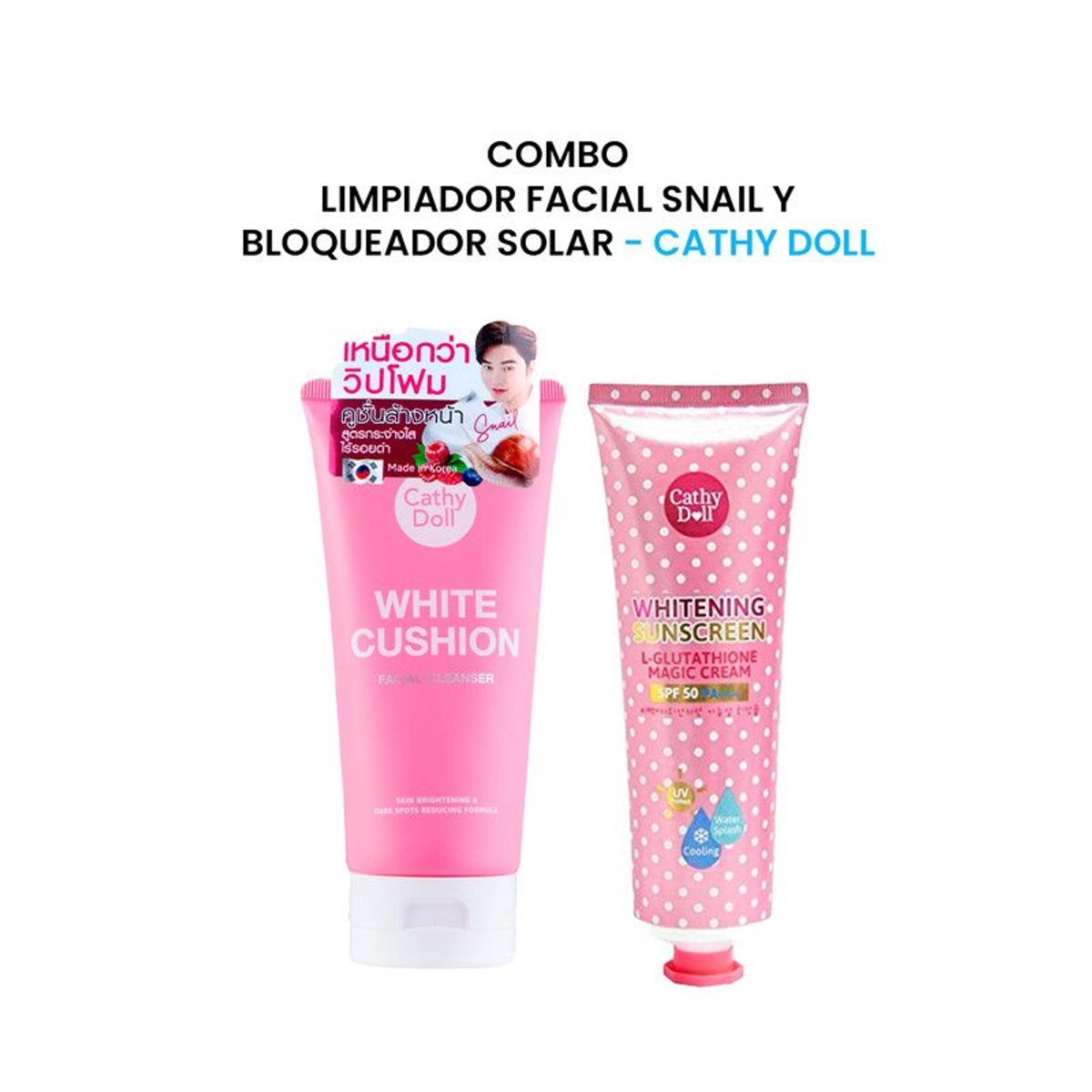 CATHY DOLL - Limpiador Facial White Cushion + Bloqueador Solar Cathy Doll