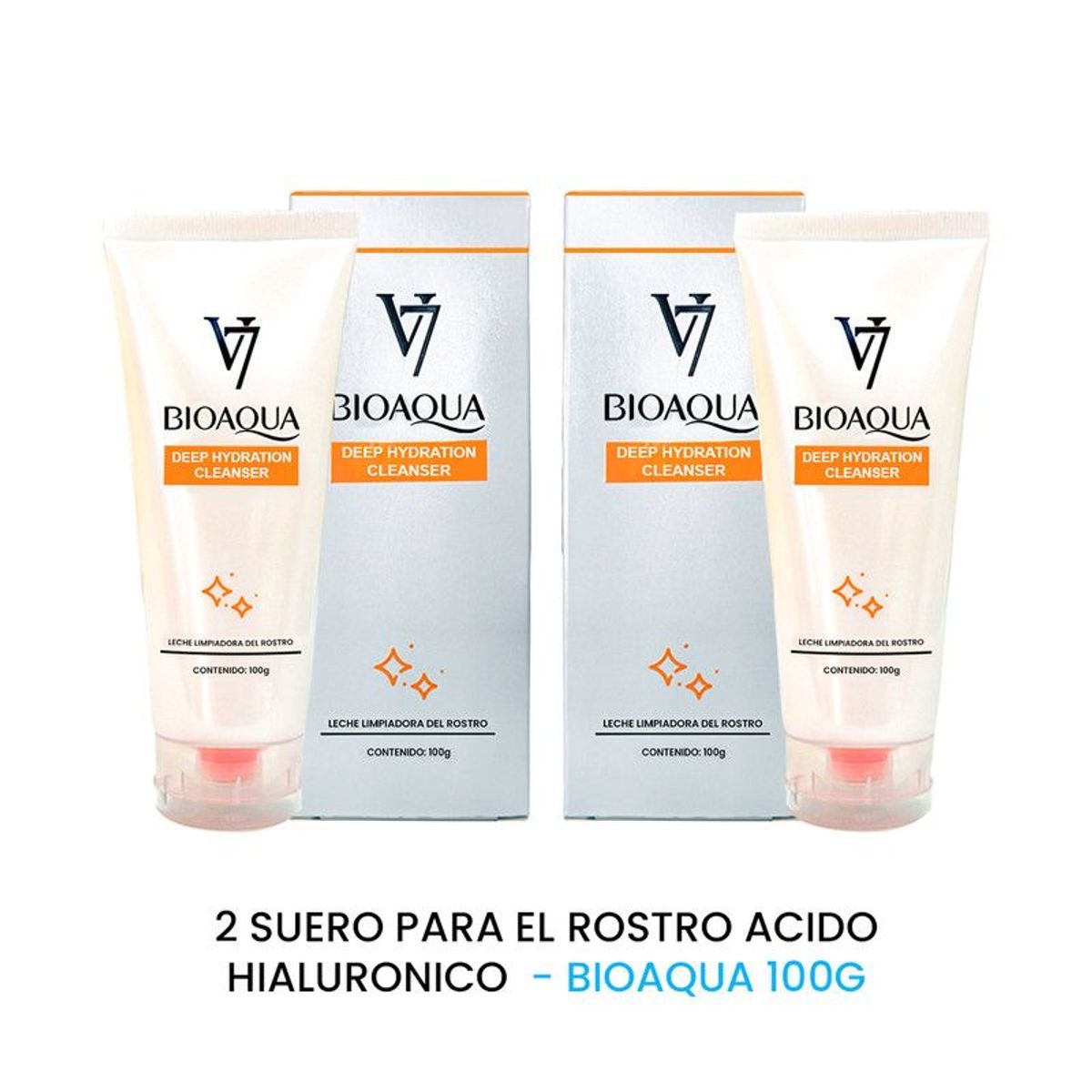 BIOAQUA - Limpiador De Leche V7 Hidratación Profunda Bioaqua 100Gr 2 Unidades