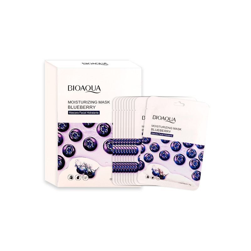 BIOAQUA - Mascarilla Hidratante De Arandanos 10Pcs Bioaqua 25Gr