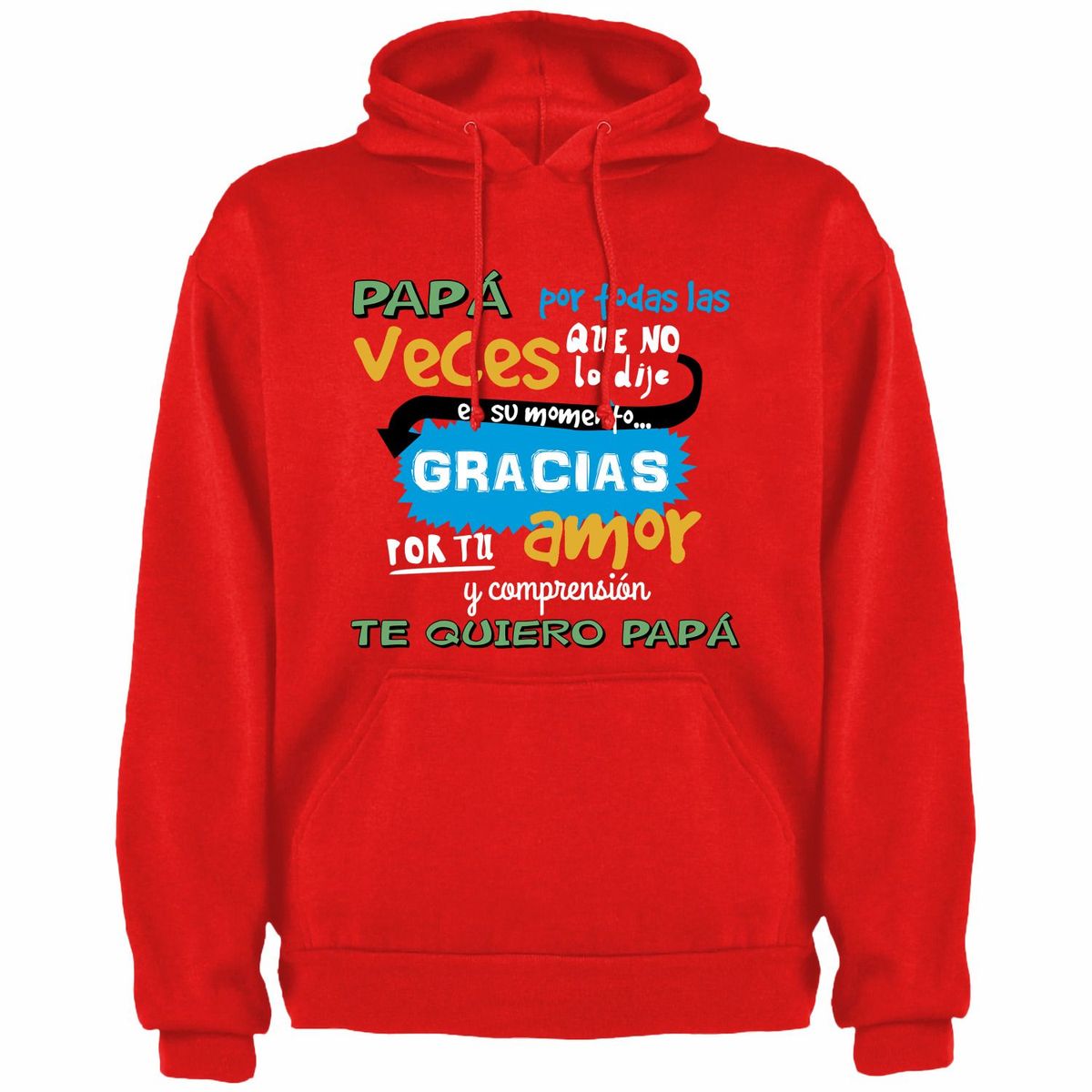 GENERICO - Polera Con Capucha Modelo Gracias Papa