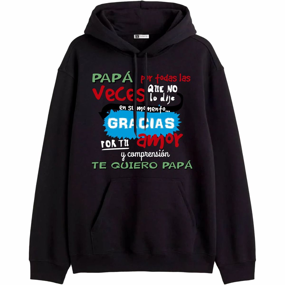 GENERICO - Polera Con Capucha Modelo Gracias Papa