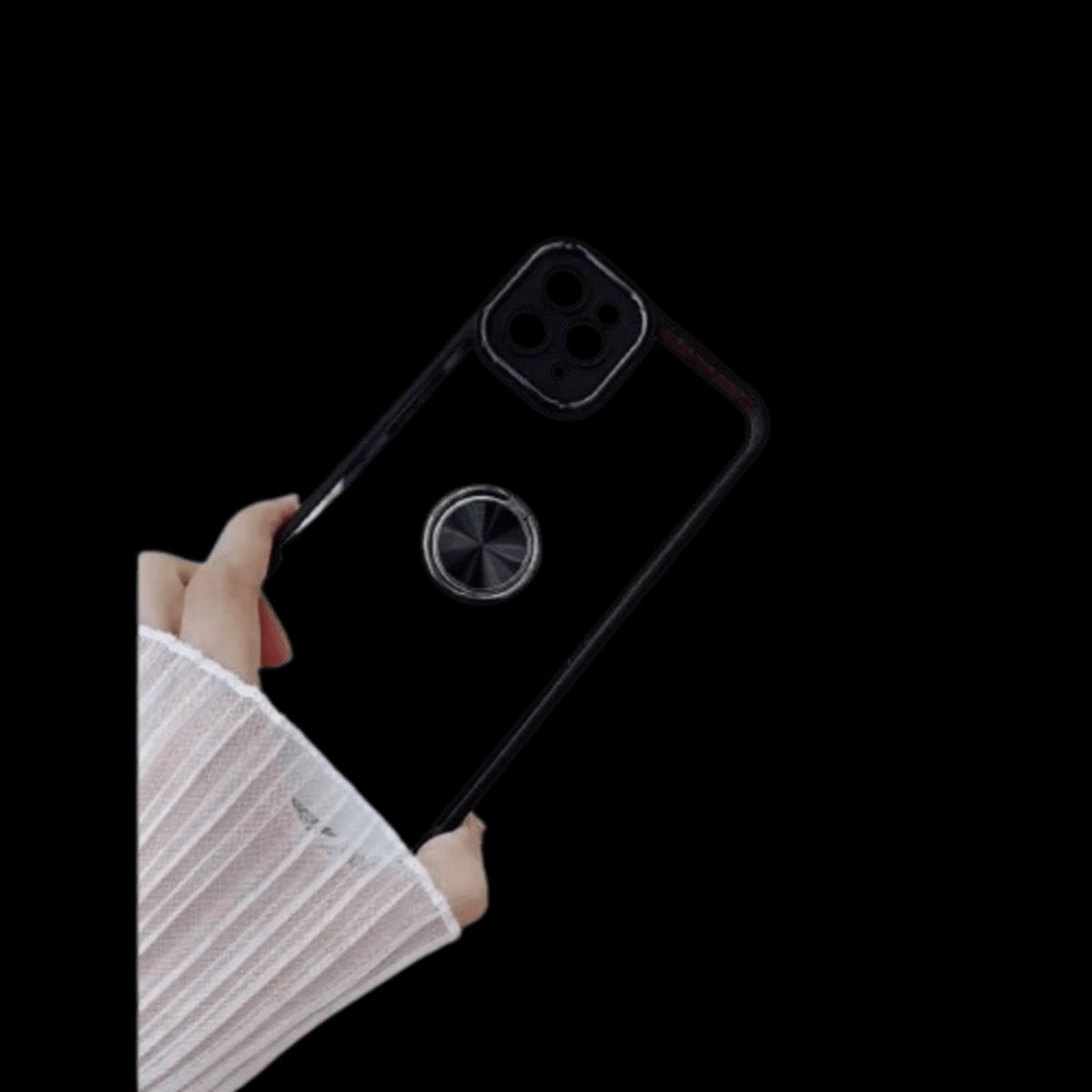 GENERICO - Funda Case para Samsung A52 Transparente Cromado Negro Antishock