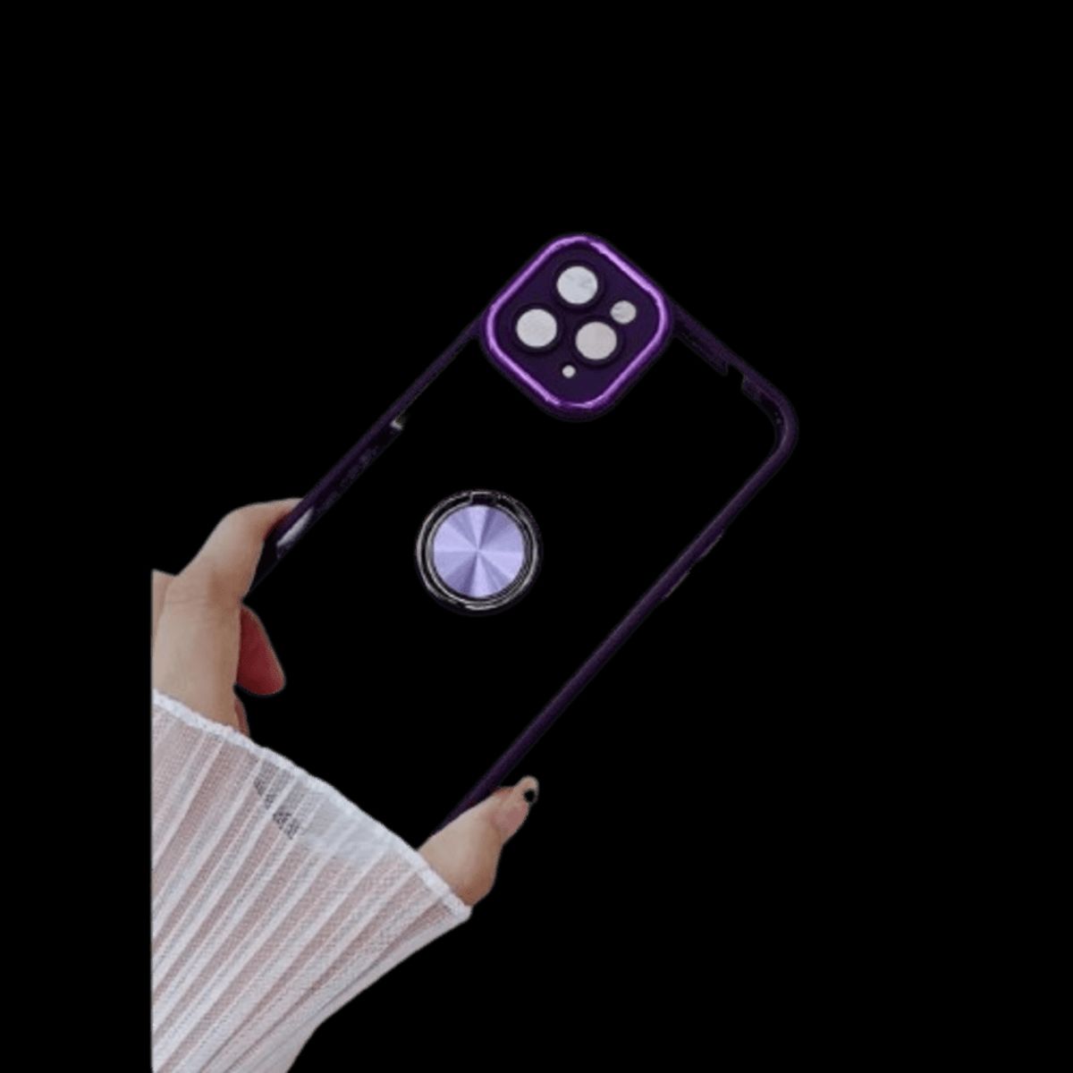 GENERICO - Funda Case for Honor X8A Transparente Cromado Morado Antishock
