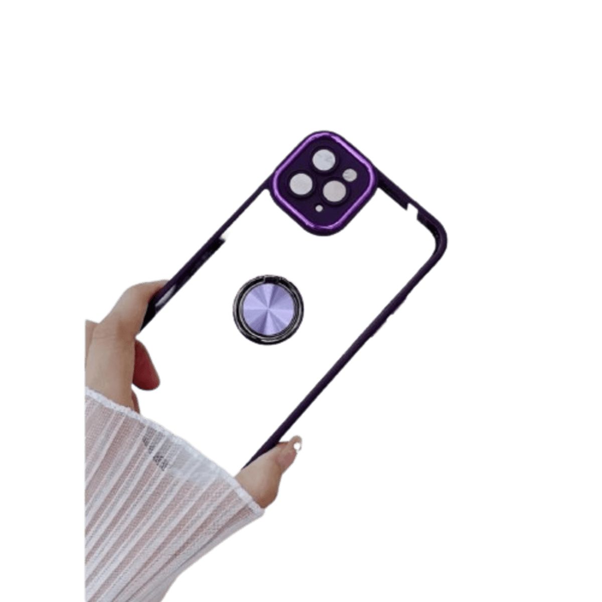 GENERICO - Funda Case for Honor X8A Transparente Cromado Morado Antishock