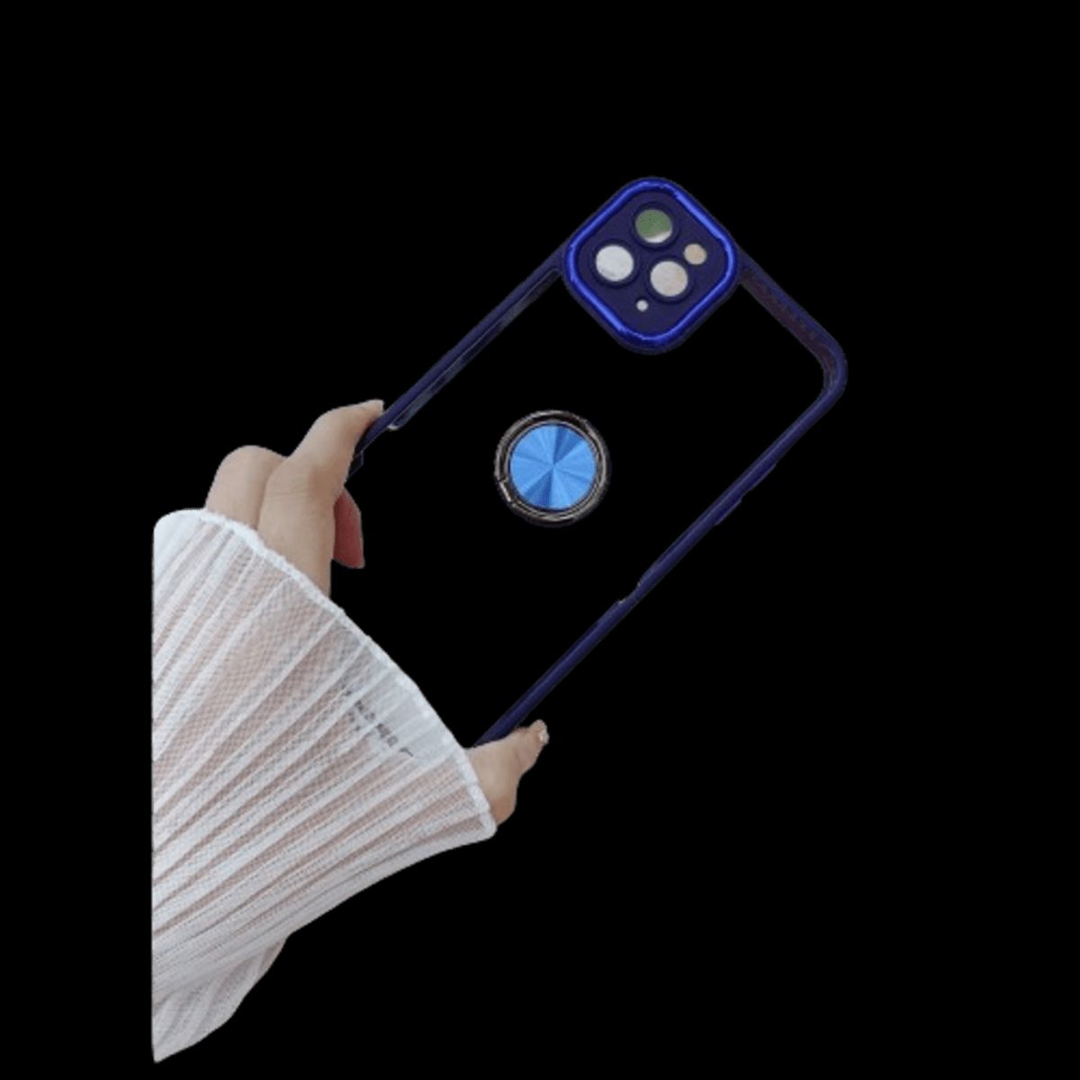 GENERICO - Funda Case para Samsung A10S Transparente Cromado Azul Antishock