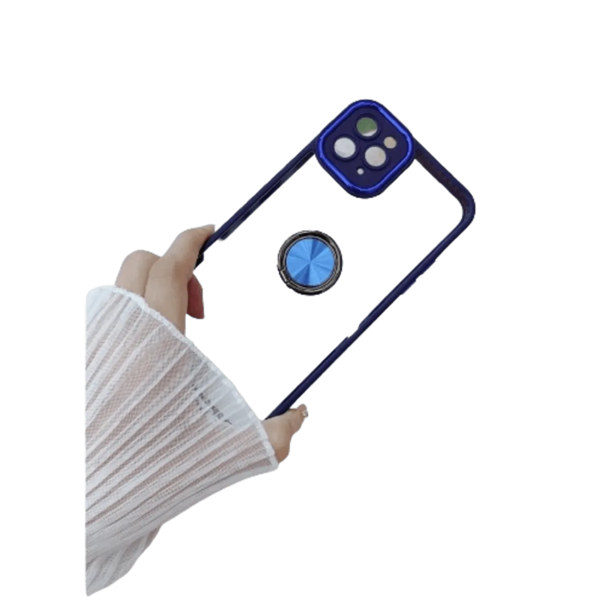 GENERICO - Funda Case para Samsung A04E Transparente Cromado Azul Antishock